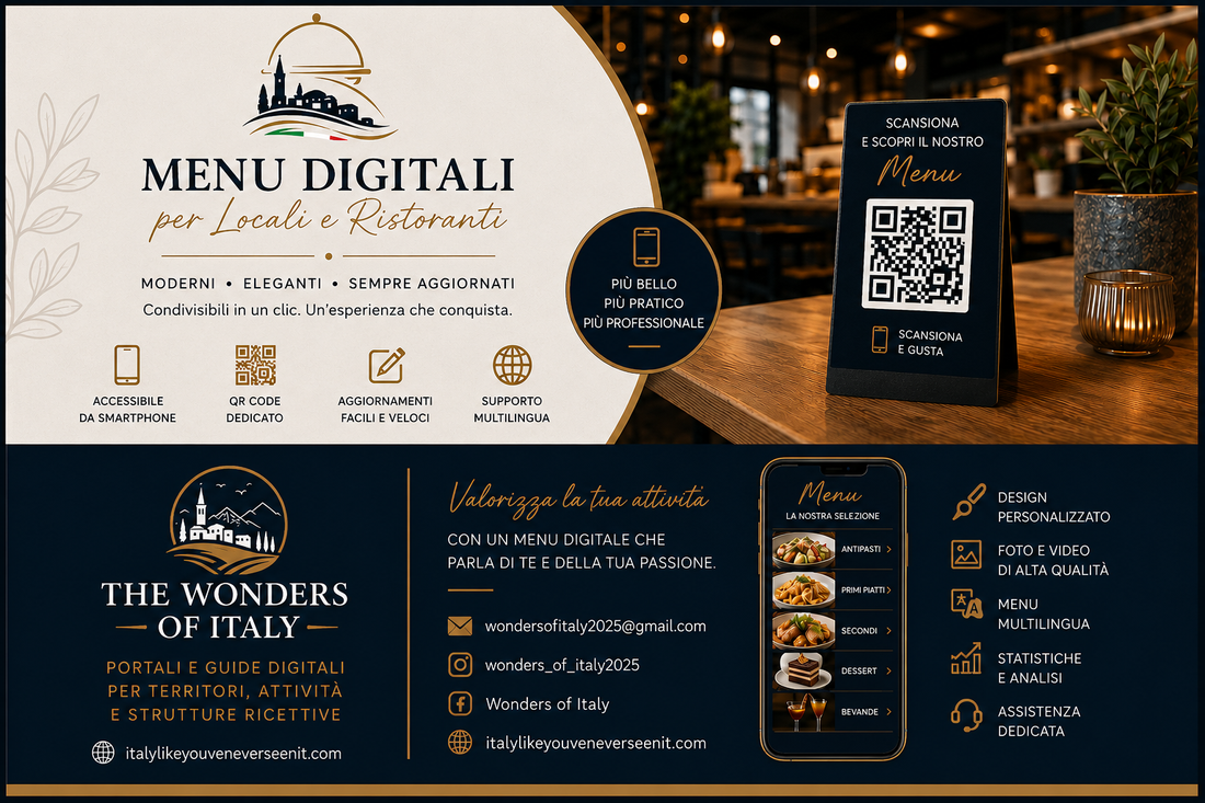MENÙ DIGITALI MODERNI PER LA TUA ATTIVITÀ